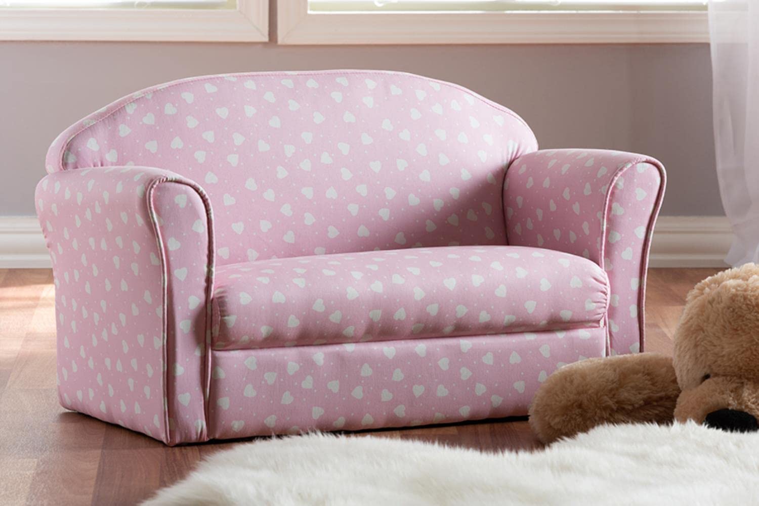 Baxton Studio 2-Seater Sofa in Pink